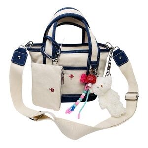 Viral Madden Girl Mushroom Canvas Mini Tote Crossbody Bag Charms & Keychain